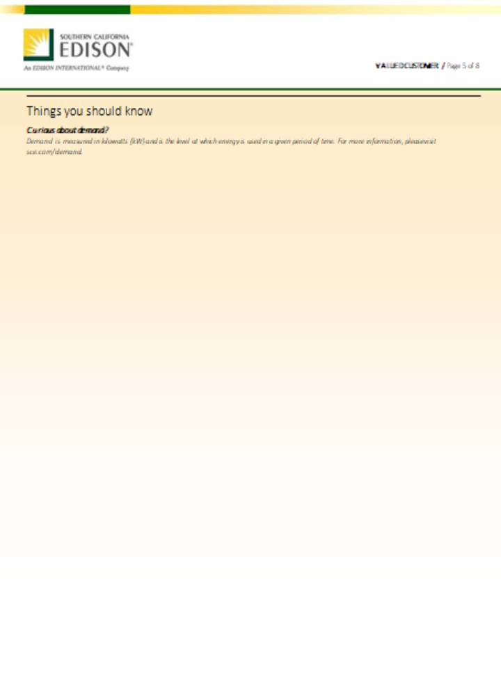 Southern California EDISON utility business bill, page 5, SCR PSD template